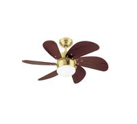 Ventilateur plafond avec éclairage Turbo Swirl Laiton Acajou 76 cm Westinghouse