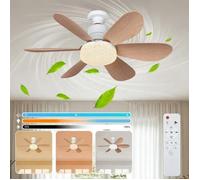 Ventilateur Plafond avec Lumiere 52cm 40W LED Lampe Plafonnier Ventilateur Silencieux avec Telecommande pour Chambre Salon Cuisine