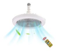 Ventilateur plafond avec Lumière et Telecommande, LED Ventilateur Dimmable Plafonnier avec 30W E27 Lampe Intégrée, Aromathérapie