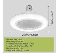 Ventilateur plafond avec Lumière, Lampe E27 Ventilateurs De Plafond Fermés Silencieux 30W, Ventilateur Mural Portable, pour 10-15㎡