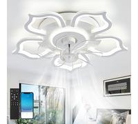 Ventilateur Plafond Avec Lumiere Led Modernes À Intensité Variable Plafonnier Ventilateur De Plafond And Remote Control/App Minuterie Réversible 6 Vitesses Mute Fleur Adapté Au Salon Chambre Coucher
