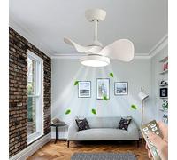 Ventilateur Plafond avec Lumiere Silencieux Telecommande Dimmable Plafonnier Ventilateur Led Réversible Moteur DC 6 Vitesses Lustre Ventilateur de Plafond Chambre Blanc pour Salon Salle a Manger