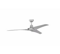 Ventilateur plafond industriel Vourdries argent, avec interrupteur mural 142 cm