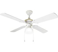 Ventilateur plafond Perenz 7064B blanc d.105 cm, 4 pales, 3 vitesses, moteur AC 50W, E27, silencieux et efficace