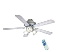 Ventilateur plafond réversible FARELEK BALEARES + Télécommande- Ø 132 cm, 5 pales blanc et cannage - 3x60W E27