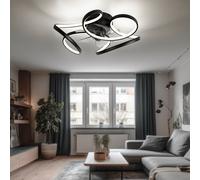 Ventilateur Plafonnier Cuisine Télécommande Minuteur LED Dimmable Tdc Noir