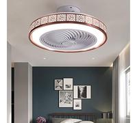 Ventilateur Plafonnier LED Ventilateur De Plafond Réglable Contemporain Avec Éclairage Silencieux Télécommande Vitesse Du Ventilateur Vent Plafond Dimmable Round Chambre Salon Can Timing,Rose gold