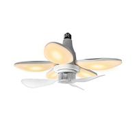 Ventilateur Plafonnier sur Douille - Lampe de Remplacement Pliable 2-en-1 | Luminaire Ventilateur Plafond LED à Visser Pour Pièce | pour Maison Cuisine Salon Salle de Bain Bureau Garage Dortoir Appart