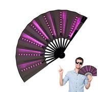 Ventilateur pliable lumineux, ventilateur à main LED, accessoire de performance sur scène, accessoire de boîte de nuit, équipement de fête lumineuse, outil de refroidissement par temps chaud, batterie