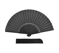 Ventilateur pliable portatif, ventilateur pliant noir,Éventail portable en soie noire - Ventilateur à main à prise confortable pour les voyages, la maison, l'école, les zones de travail, les activités
