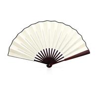 Ventilateur pliant, Ventilateur de papier artisanal de tissu (Blanche) | 33cm / 13in Bamboo côtes ventilateurs portatifs, mariage décoration danse cadeau, adapté au festival, performance