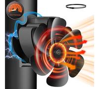 Ventilateur Poele à Bois Magnétiques avec Thermomètre, Amélioration 6 Pales Ventilateur de poêle à chaleur, écologique,Répartition Efficace de La Chaleur, Silencieux avec pour Bois/Bûches/Cheminée/Gaz