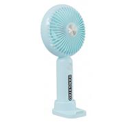 Ventilateur Portable 3 Vitesses 8h Rechargeable avec Base Support Smartphone Bleu