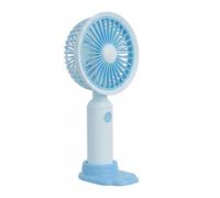 Ventilateur Portable à 3 Niveaux avec Base Support pour Smartphone Bleu pâle