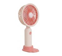 Ventilateur Portable à 3 Niveaux avec Base Support pour Smartphone Rose