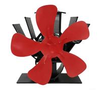 Ventilateur portable à 5 pales conçu pour un fonctionnement à base de chaleur dans les abris de pêche sur glace et les lieux de camping (rouge)