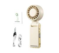 Ventilateur portable à 5 vitesses avec affichage numérique LED, mini ventilateur personnel rechargeable pour voyage et camping, ventilateur à main électrique silencieux de 18,2 cm avec sangle de cou