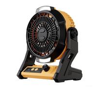 Ventilateur portable à batterie 10 000 mAh avec minuteur, double éclairage LED, 100 niveaux de vitesse, fonction banque d'alimentation USB, conçu pour le camping en plein air, camping-car, yacht et