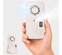 Ventilateur portable à brumisation 2-en-1 mini ventilateur de poche batterie 3000mAh 4 vitesses support inclinable 90° écran indicateur de batterie silencieux pour extérieur bureau plage