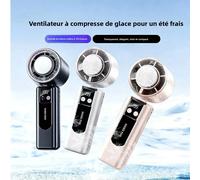 Ventilateur portable à compresse de glace, mini ventilateur USB 199 vitesses, refroidisseur personnel avec affichage numérique pour l'été, disponible en trois couleurs Pink