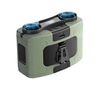 Ventilateur Portable à la Taille, Refroidissement Rapide, Cou Suspendu, 10 Vitesses, Double Moteurs, Vent Fort, Batterie Externe extérieure, Clip Mains Libres (Gris)