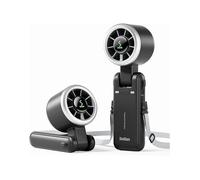 Ventilateur Portable à Main - Ultra Rapide 10 m/s, 5 Vitesses, 4000 mAh 12 h, Turbo - Extérieur, Voyage, Bureau - Noir