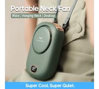 Ventilateur portable à suspendre au cou, mini ventilateur de refroidissement pour la taille, sans pales, rechargeable par USB, ventilateur de sport 1800mAh pour les activités sportives en plein air et