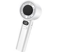 Ventilateur portable à vitesse variable,ELVANZA Ventilateur,moteur de sèche-cheveux haute vitesse,guidage du flux d'air par surpression à tourbillon,autonomie prolongée de 1 800 mAh,blanc blanc