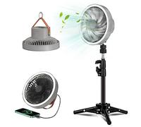 Ventilateur portable avec 10 000 mAh Banque 3 - Trépied USB rechargeable pour le camping