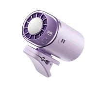 Ventilateur portable avec clip, pince antidérapante, lumière LED intégrée, moteur brushless + entrée d'alimentation USB, boîtier en polymère renforcé, facile pour le camping en caravane