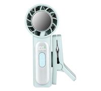 Ventilateur portable avec clip - Plastique ABS 3000 mAh, petit moteur silencieux rechargeable, refroidisseur d'air à affichage LED, support de ceinture de refroidissement électrique, protection de boî