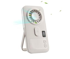 Ventilateur portable avec nébulisation, écran numérique, design fin, fonction silencieuse, ventilateur portable rechargeable avec nébuliseur compact, pour maison, bureau, intérieur extérieur, camp