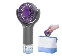 Ventilateur portable avec nébulisation, nébuliseur refroidissant rechargeable USB avec 3 vitesses, ventilateur portable, pour l'extérieur, bureau, patio, plage, voyage, camping, jardin, sport