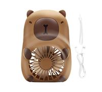 ventilateur portable Capybara avec cordon - Refroidisseur de nourriture de bureau à 3 vitesses - Accessoire de refroidissement à air personnel - Accessoires cool pour voyage, extérieur, maison et