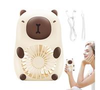 ventilateur portable Capybara avec cordon - Refroidisseur de nourriture de bureau à 3 vitesses - Accessoire de refroidissement à air personnel - Accessoires cool pour voyage, extérieur, maison et