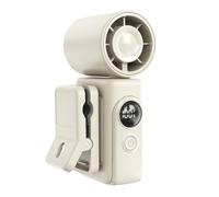 Ventilateur Portable Compact à Clip, Mini Ventilateur Turbo Rechargeable USB avec Écran LED et 4 Vitesses Ajustables, Batterie 3000mAh, Ventilateurs de Poche pour Voyage Extérieur, Camping, Plage