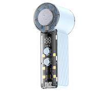 Ventilateur portable - Contrôle de vitesse 199 vitesses, mini appareil portable rechargeable, taille 10,6 cm x 4,6 cm, affichage LED numérique, boîtier polymère ABS, pour les voyages d'été, le bureau