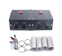 Ventilateur portable de chauffage de voiture 500 W 12 V, dégivrage rapide | Chauffage en céramique silencieux pour camion van SUV boîtier en acier inoxydable avec pinces crocodiles et tubes Noir