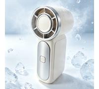 Ventilateur portable de poche mini 5 vitesses réglables, rechargeable USB-C, affichage numérique, ventilateur de bureau, vente chaude extérieur 2026 BLANC