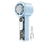 Ventilateur portable de refroidissement avec batterie rechargeable USB de 5 000 mAh, 6,1 x 6,1 x 15,5 cm, mini ventilateur portable, 100 vitesses réglables, design de lanière portable, pour la maison