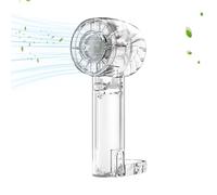 Ventilateur portable - Débit d'air à grande vitesse - Compresseur de glace à semi-conducteur à 3 vitesses - Climatiseur transparent avec un moteur à turbine robuste - Ventilateur à main USB pour