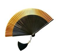 Ventilateur Portable Éventails Pliants Éventail Pliant en Bambou, Cadeau, Décoration Intérieure, Été, Usage Quotidien, Portable Et Léger-Noir-A