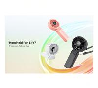 Ventilateur portable JISULIFE Life7, puissant avec écran LED [19,5 h max de refroidissement], 5000 mAh, 150° pliable, 5 vitesses, dragonne; ventilateur portable 3 en 1 (main/bureau/cou), accessoires d