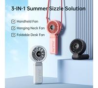 JISULIFE Life 7 Ventilateur portable 3-en-1 avec affichage LED - Noir