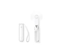 Mini ventilateur portable pliable powerbank 4500mAh lampe USB-C - Blanc