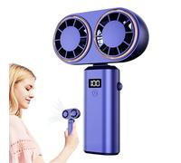 Ventilateur portable main pliable | 3 vitesses, écran numérique, pliable,Ventilateur personnel rechargeable par USB | pour Plage Dorm Chambre Camping École Ados Étudiants Adultes