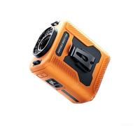 Ventilateur portable monté sur la taille, 6000 mAh pour batterie, 5 vitesses, refroidissement complet du corps, portable, circulation de l'air personnelle, sports de plein air, rechargeable (orange)