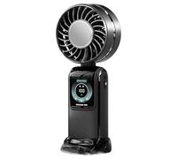 Ventilateur portable - Petit réfrigérateur, appareil de voyage | Ventilateur à main pliable avec batterie longue durée et écran, dispositif de flux d'air rechargeable pour les jours de plage,