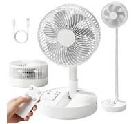 Ventilateur Portable Pliable 8"" 5400mAh 4 Vitesses 4 Minuteries 90° Oscillation Type-C Pour Voyage Maison Bureau