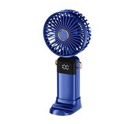 Ventilateur portable pliant bleu foncé 5 vitesses écran digital support téléphone